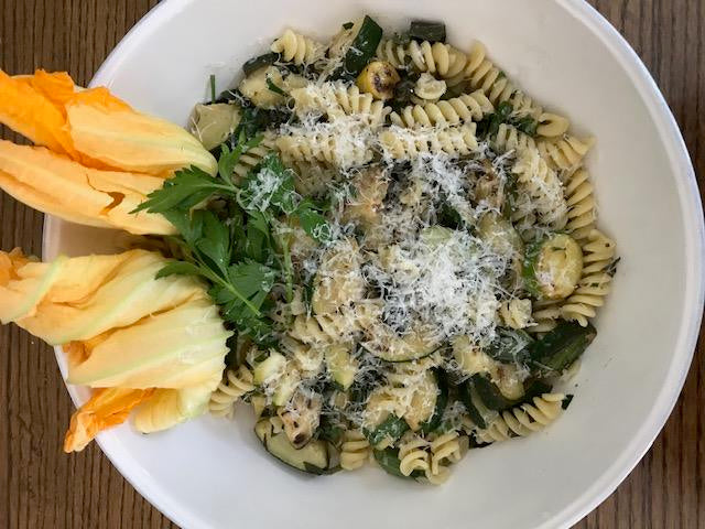 Lemony pasta with zucchini makes a light summer meal that can also be made high in Omega-3s!