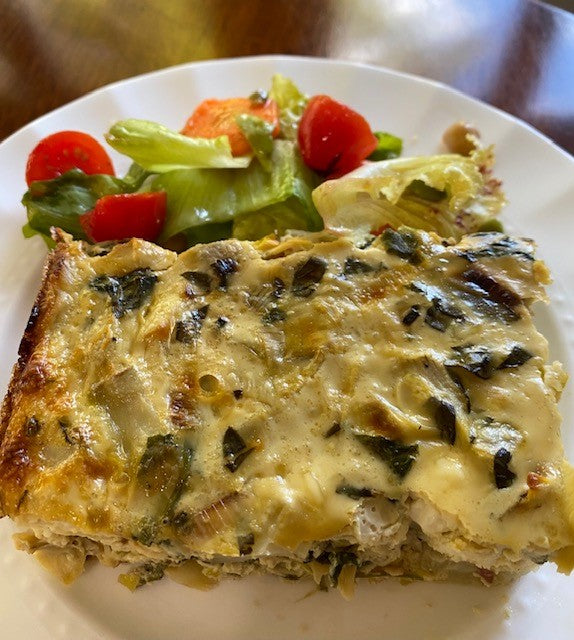 Artichoke and Mugwort casserole (I also call it a crustless Quiche)